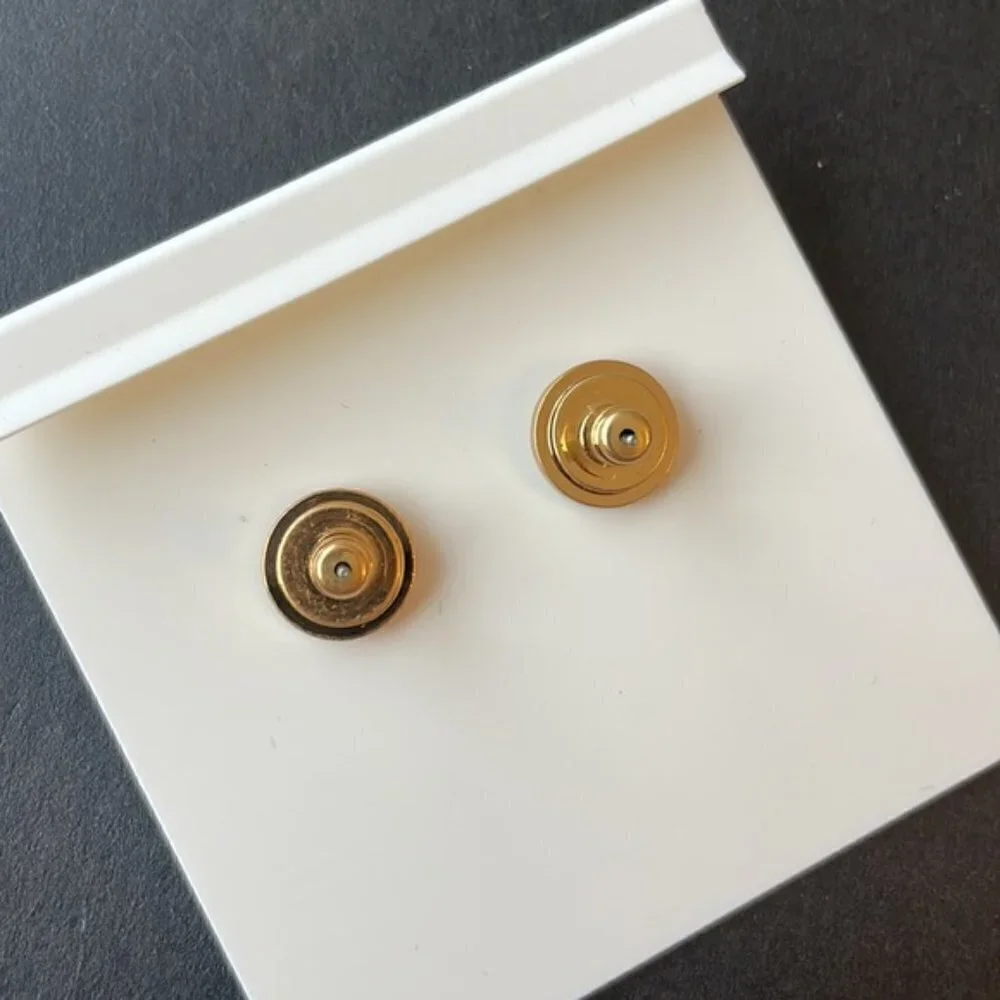 Tory Burch Gold Tone Evil Eye Stud Earrings On Original Card